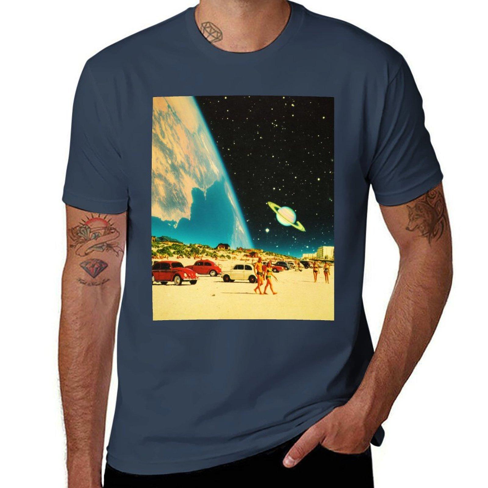 Beach Galaxy TShirt Quick Dry Training Short Sleeve Tee S
