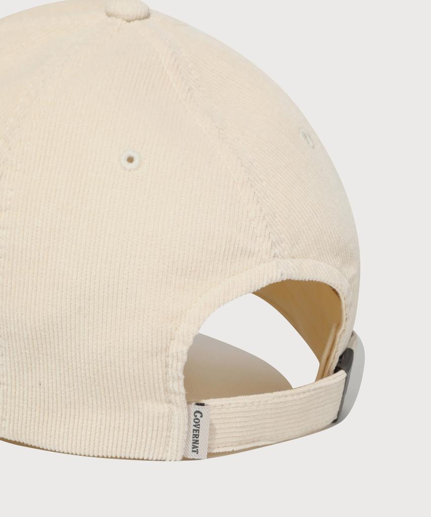 COVERNAT [Cozy Fit] C Logo Applique Corduroy Ball Cap Ivory