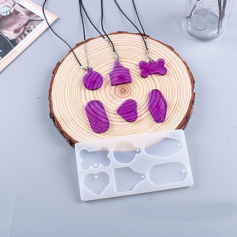 1 Stück Harz Handwerk Haustierbedarf Schmuckherstellung Werkzeug DIY Anhänger Silikonform Schlüsselanhänger Form Harzform Hundeknochen Anhänger Tags