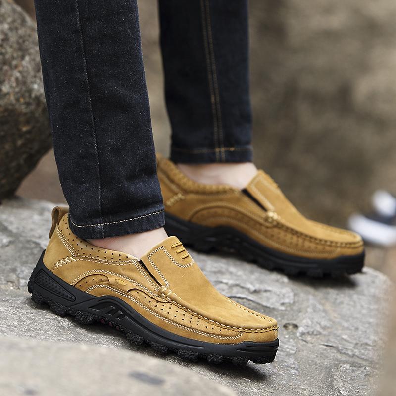 Retro Hakiki Deri Kadın Flats Ayakkabı El Yapımı Yuvarlak Ayak Dantel-up Yumuşak Tabanlar Rahat günlük ayakkabı