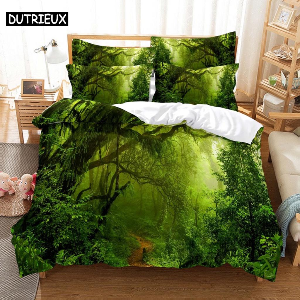 3D Digital Printed Snow Tree Bedding, Stylish Queen Size Duvet Cover Set
