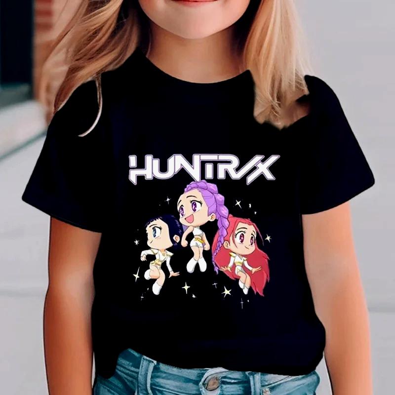 Kpop Lovci démonů Dětské oblečení Tričko s krátkým rukávem Roztomilé Kpop Lovci démonů Tygří Harajuku Tričko pro kluky a holky