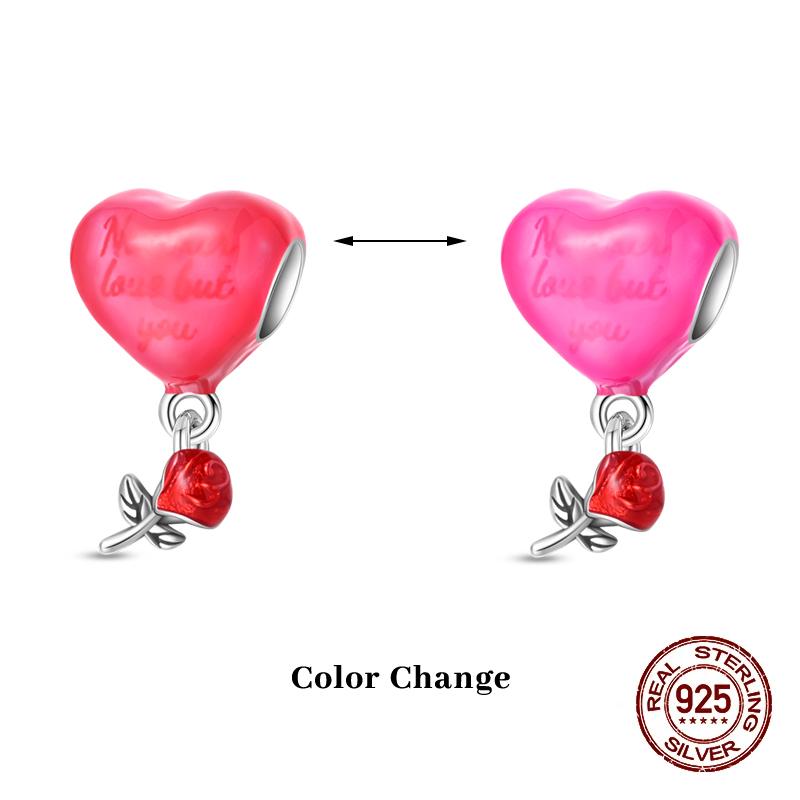New 100% Copper Flower Chameleon Change Color Charms Beads Fit Pandachbracelets Diy Jewelry New Year'S Gift