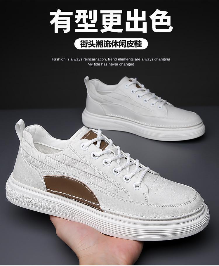 Herbst und Winter 2025 neue Herren handgefertigte Online-Freizeit-Lederschuhe Herren Koreanische Version trendige Jugend-Board-Schuhe weiße Schuhe 2031