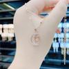 Copper Micro-inlaid Zircon Moon Love Smart Pendant Necklace Temperament Light Luxury Niche Design Sense