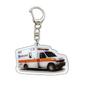 Ambulance Pendant Keychain,Vehicle Theme 2D Flat Acrylic Ornament Charm,Hanging Decoration for Car,Bags,Festive,Home,Party,Gift