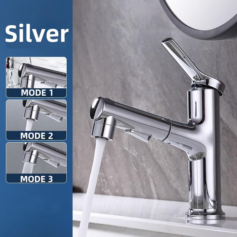 Bathroom Sink Faucet Basin Pull-out Faucet Hot and Cold Water Mixer Water Tap Single Hole For Bathroom Sinks Faucet Taps