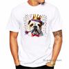 British Bulldog Birthday Printed T Shirt MenS Clothing Kawaii Dog Lover Tshirt Homme Summer Tops Fashion Short Sleeve TShirt