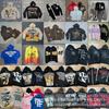 Unisex Oversized Hooded Zip-Up Sweatshirt With Glitter Letter Embellishment Cotton Blend Casual Top
