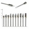 10*/set 1/4 Double-Cut Tungsten Steel Carbide Rotary Burr Die Grinder Shank-Bit