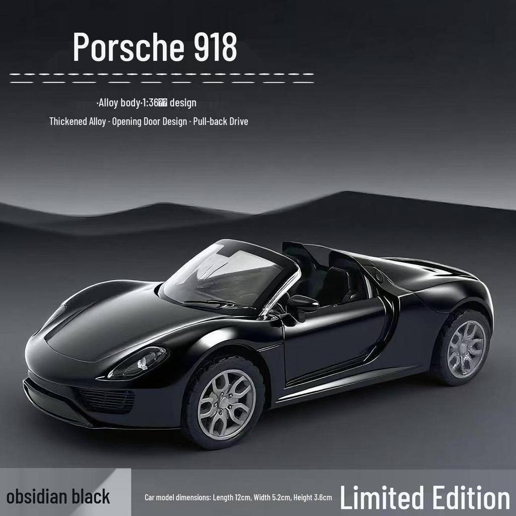 Porsche 918 Pull-Back Diecast Car Model Toy 