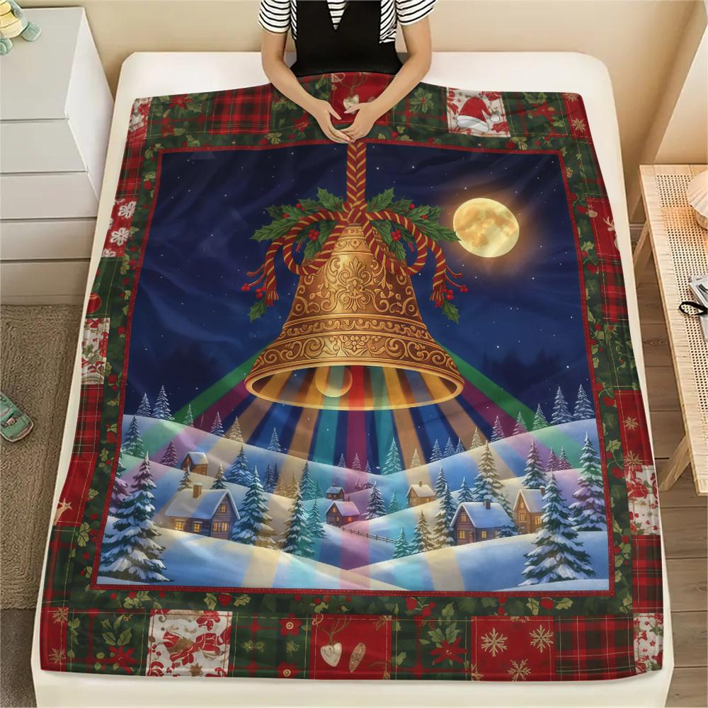 

1 шт. Фланелева ковдра з мультяшним принтом, Висока якість, Зручна для всіх сезонів, Декор для дому, Тепло та затишок, Ідеальний подарунок на Різдво, День народження 80cm x 120cm