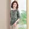 2025 Spring Irregular Long Sleeve T-shirt for Mothers, Fashionable 40s-50s Base Layer Top