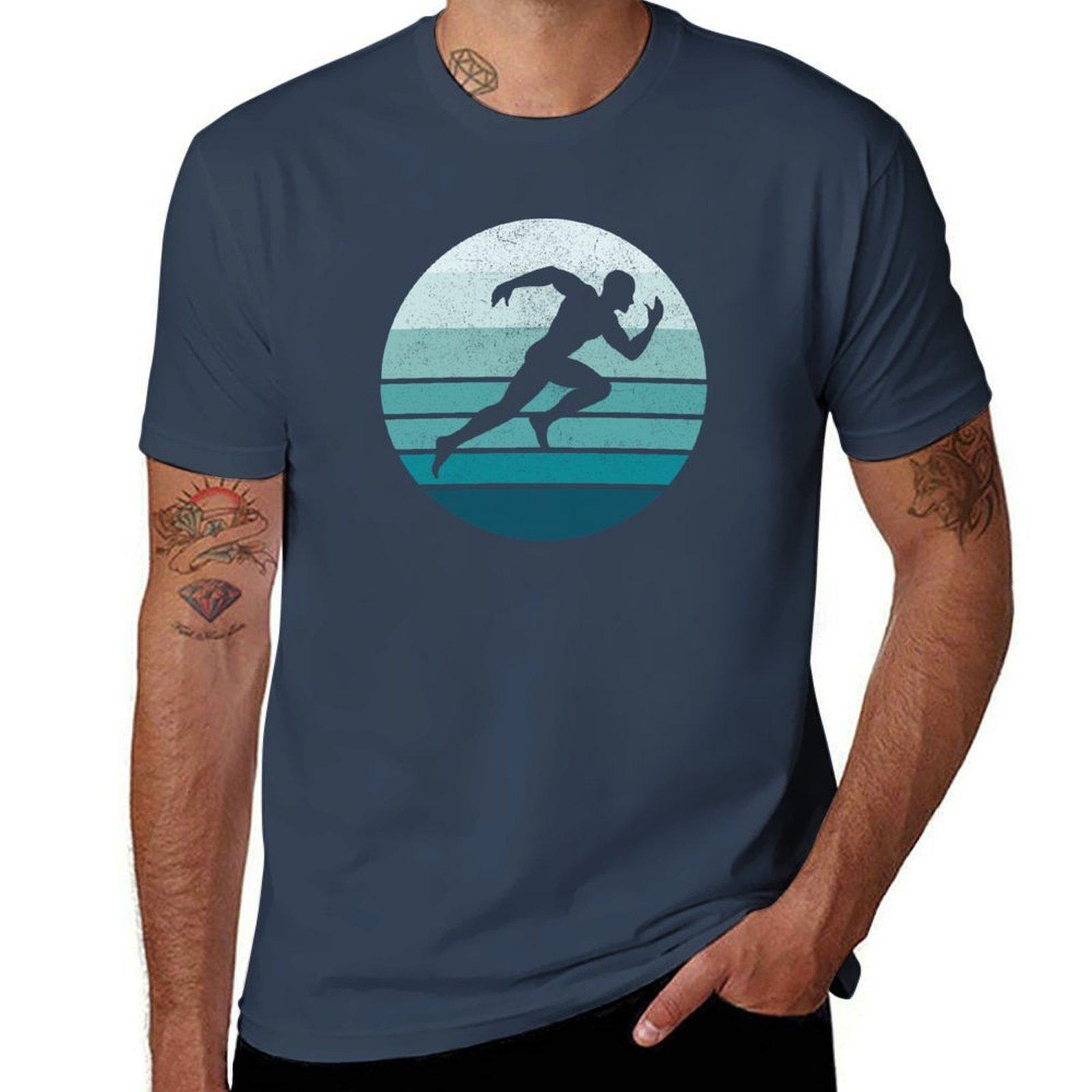 Vintage Sprinter Silhouette Profile Tshirt Casual Lightweight Short Sleeve Top S
