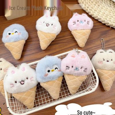 Cute Ice Cream Cone Rabbit Plush Backpack Accessory - Adorable Summer Festival Gift