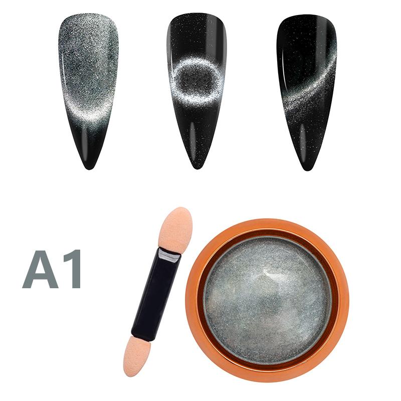 3D Chrome Cat Magnet Nail Glitter Powder Chameleon Shiny Nail Pigment Gel Nail Polish Supplies Magic Cat'S Eye Magnetic Powder