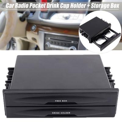 Auto Car Double Din Radio Pocket Drink Cup Holder Plastikowe pudełko do przechowywania Organizer
