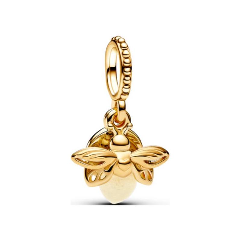 Pandora Moments Series Firefly Design Gold-plated Copper Silver Alloy Glass Pendant Women s Gold 769352C01