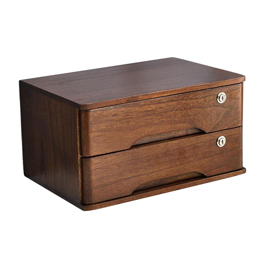 Chic Lockable Wooden Storage Box for Office