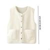 Fleece Vest for Women Casual Warm Single Breasted Button Trendy Gilet