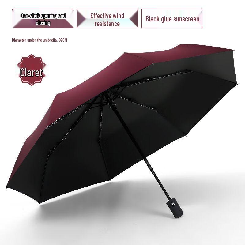 Automatic 10-Rib UV Protection Travel Umbrella