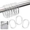 5 Boxen transparente Kunststoff-Duschvorhang-Hakenringe, glatt gleitende C-förmige Haken für Badezimmer und Badewanne