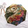 1 PC Automatic Folding Umbrella - Fantasy Unicorn Pattern, Portable & Foldable Design with 8 Ribs, Christmas Birthday Gifts