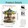 Christmas Carousel Acrylic 2D Home Decor with Santa Claus Go Round Merry Christmas Scene Figurine for Shelf Window Cafe Bedroom