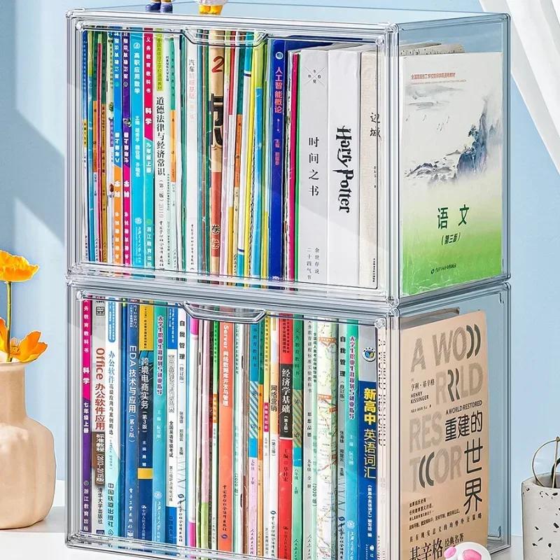 Transparent Plastic Storage Box A4 Size Stackable Desktop Organizer Large Capacity Container for Book Document Toy Sundries