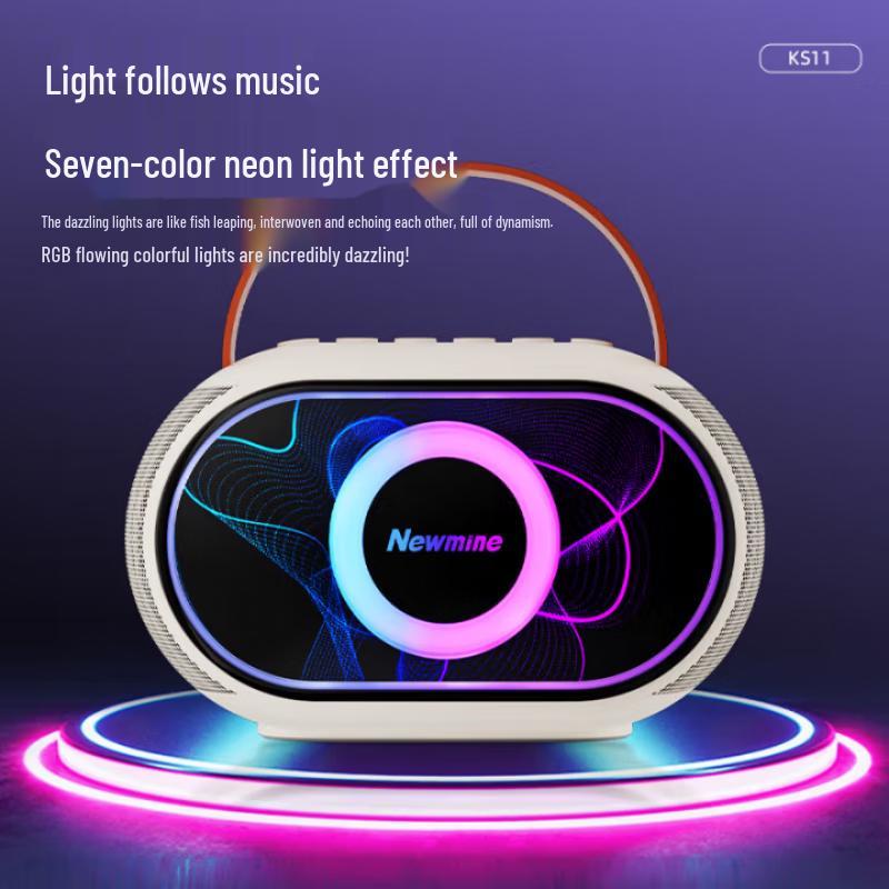 Newmine KS11 Portable Karaoke Bluetooth Speaker with Microphone CN plug (adapter included)