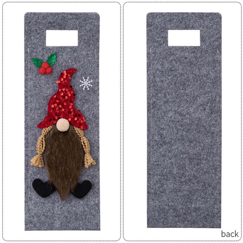 Cartoon Faceless Old Man Wine Bottle Bag Reusable Wine Pouch Gift Home Xmas Decor