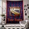 Wall Hanging Tapestry With Custom Name & Text, New York Rangers Decorative Tapestry For Bedroom