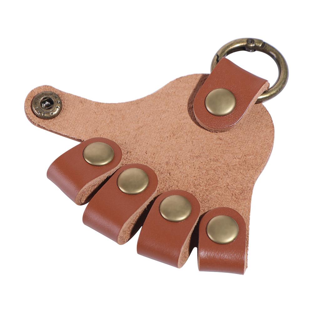 Cowhide Hand Shape Pendant Buckle Hand Keychain Holder Fashion Leather Keychain  Bag/key Decor