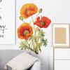 Sticker Mural Fleur de Coquelicot Peinte à la Main Auto-Adhésif pour Bureau Chambre Salon Décoration de Maison
