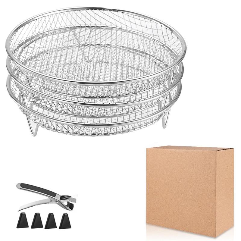 304 Stainless Steel Air Fryer Accessories Cooking Rack Grill Mesh Oil Drip Tray Baking Rack