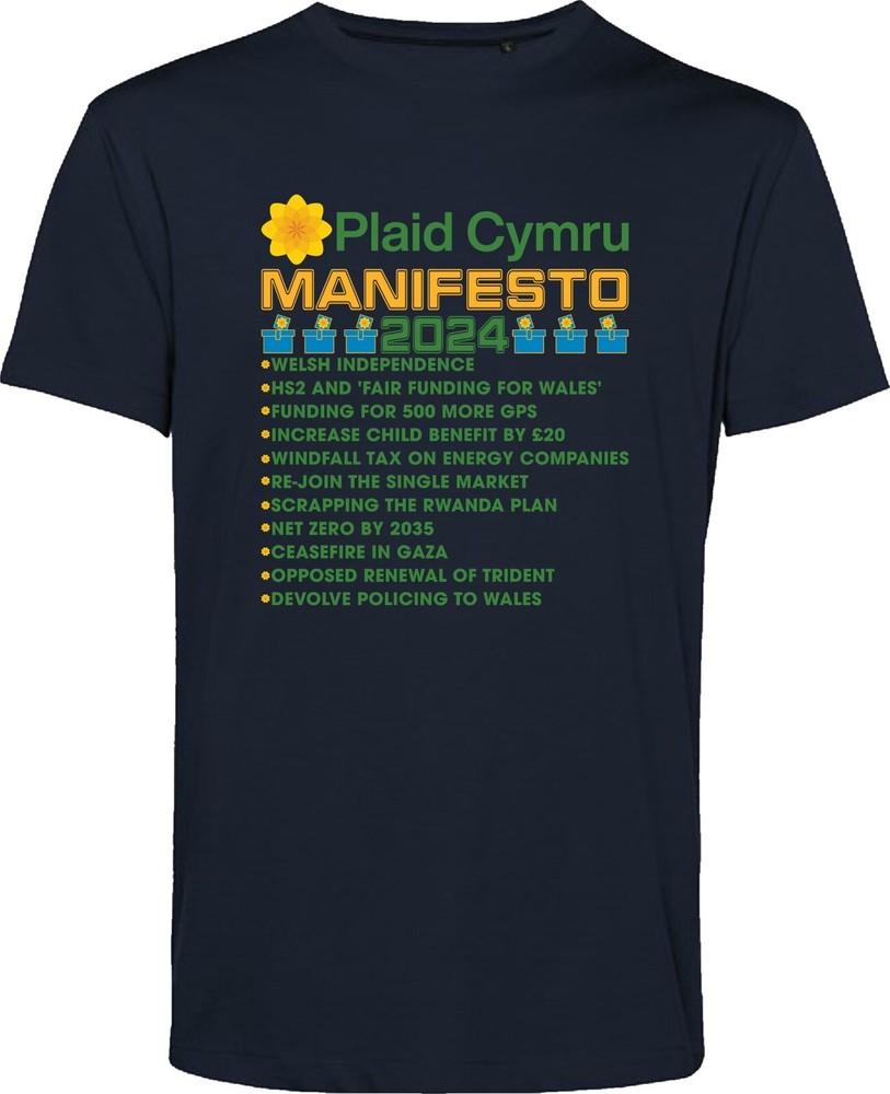 Plaid Cymru Unisexifesto Tshirt Uk Elections 2024 Tshirtvote For Plaid Cymru Tee S