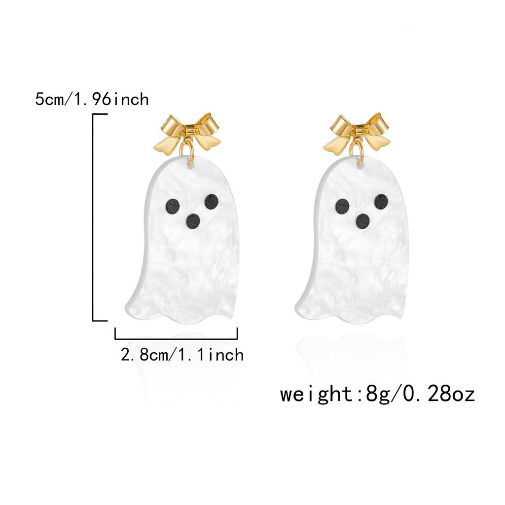 Halloween Cute Ghost Cartoon Ghost Earrings Stud for Women Long Tassel Earrings Festival Party Accessories Jewelry Gift