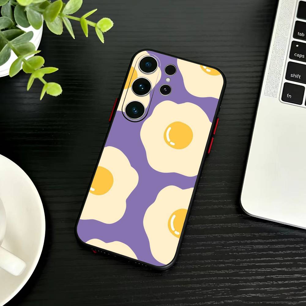 Fried Egg-ins Phone Case For Samsung S26,S25,S24,S23,S22,S21,S20,Plus,Fe,Lite,Others Black Cover