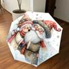 1PC Santa Claus SnowflakesAutomatic Open/Close Umbrella with Windproof, 8-Rib Sturdy Canopy, Durable Ribs, Fashionable Design, Outdoor Accessory, Fun