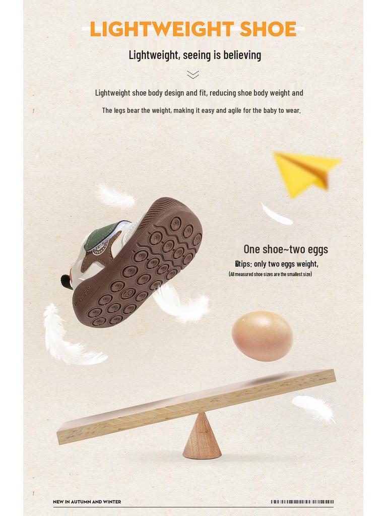 Toddler Winter Cotton Shoes for Ages 1-3, Soft Sole, Plus Velvet, Infant Boy & Girl Functional Shoes