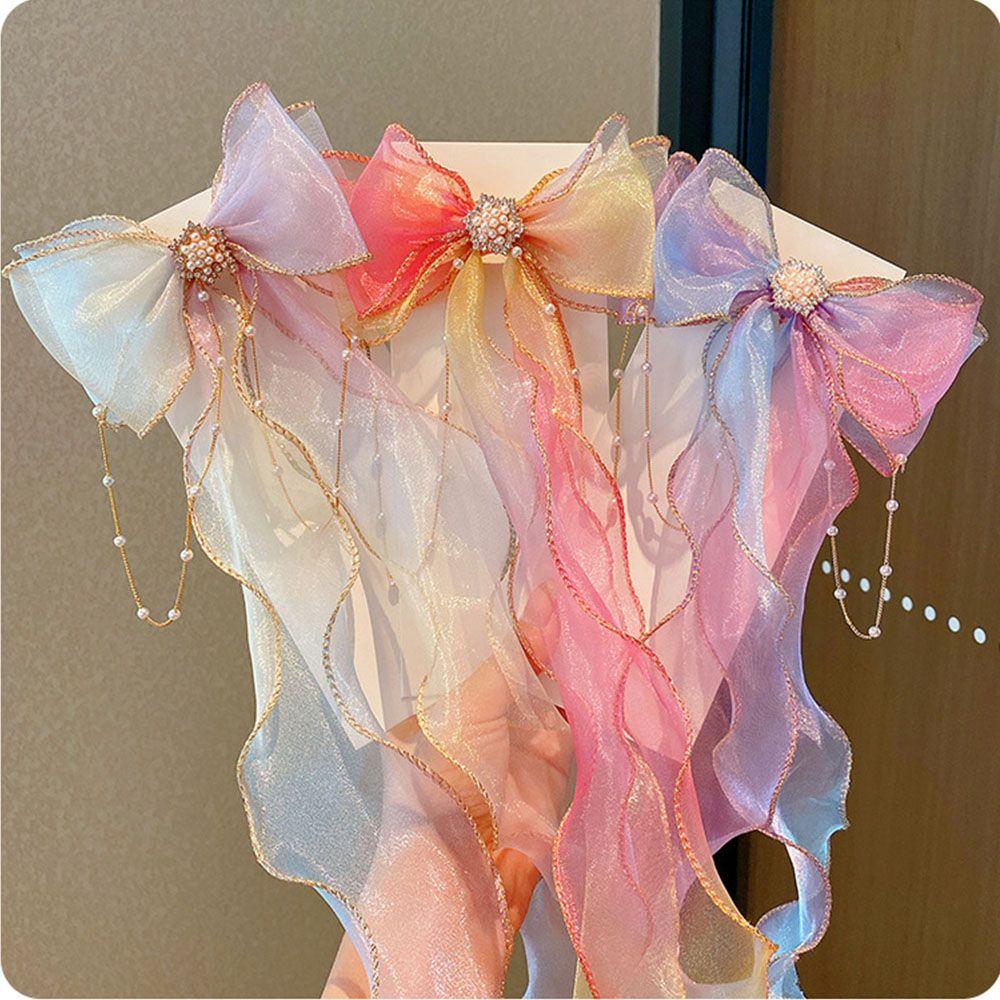 

Hair Accessories Barrettes Princess Hairpin Lace Bow Hair Clips Braided Hairpin Long Ribbon Hairpin 03