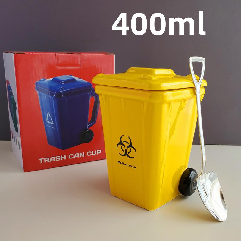 

Кружка керамическая креативная Мусор 400 мл, чашка для воды, ложка-лопатка, рождественские подарки жёлтый