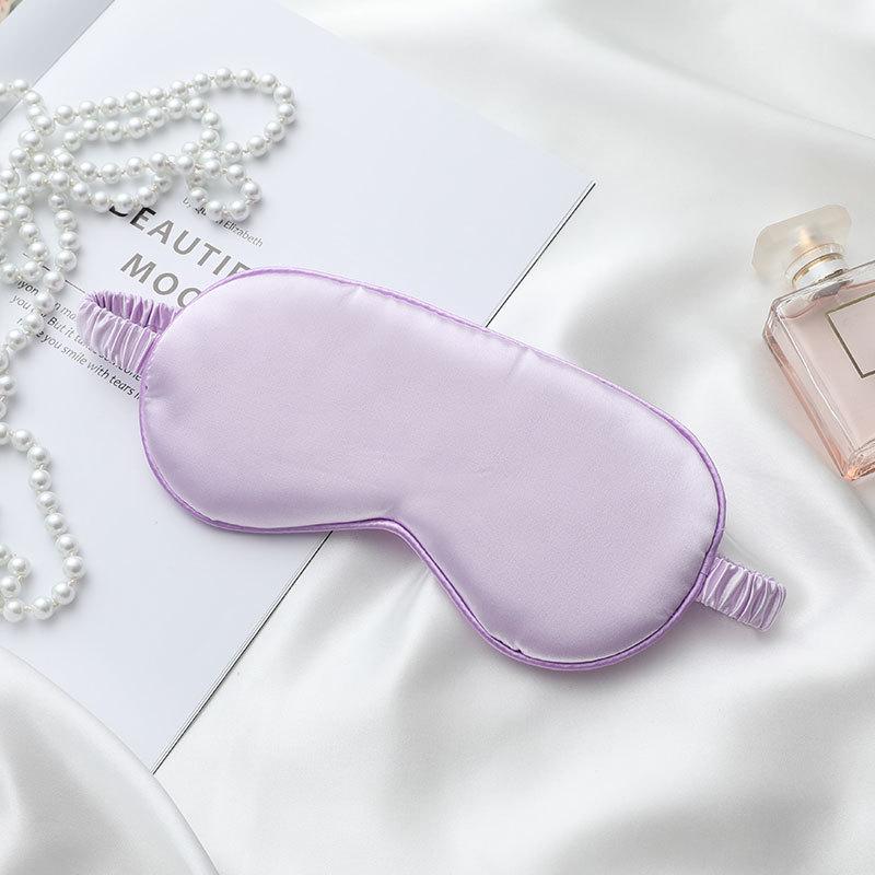 Double-Sided Imitation Silk Blackout Eye Mask with Elastic Band - Travel Nap & Eye Protection Mask with Printed Logo