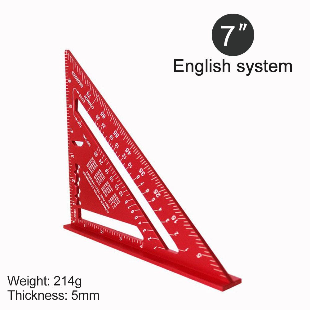 7Inch Metric Aluminum Alloy Triangle Ruler Triangle Ruler Triangular Protractor Square Measurement Woodworking Tools