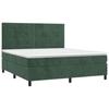 3143034 vidaXL Lit à sommier tapissier et matelas Vert foncé 160x200cm Velours