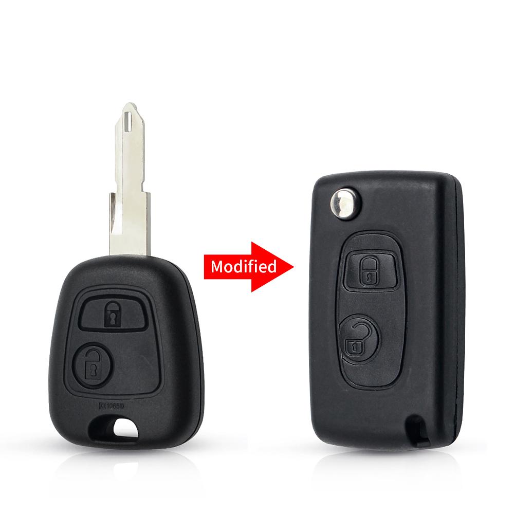 KEYYOU With Cutting Service Key Shell Case For Peugeot 206 306 307 107 207 407 For Citroen C1 C2 C3 Saxo Berlingo Xsara Picasso