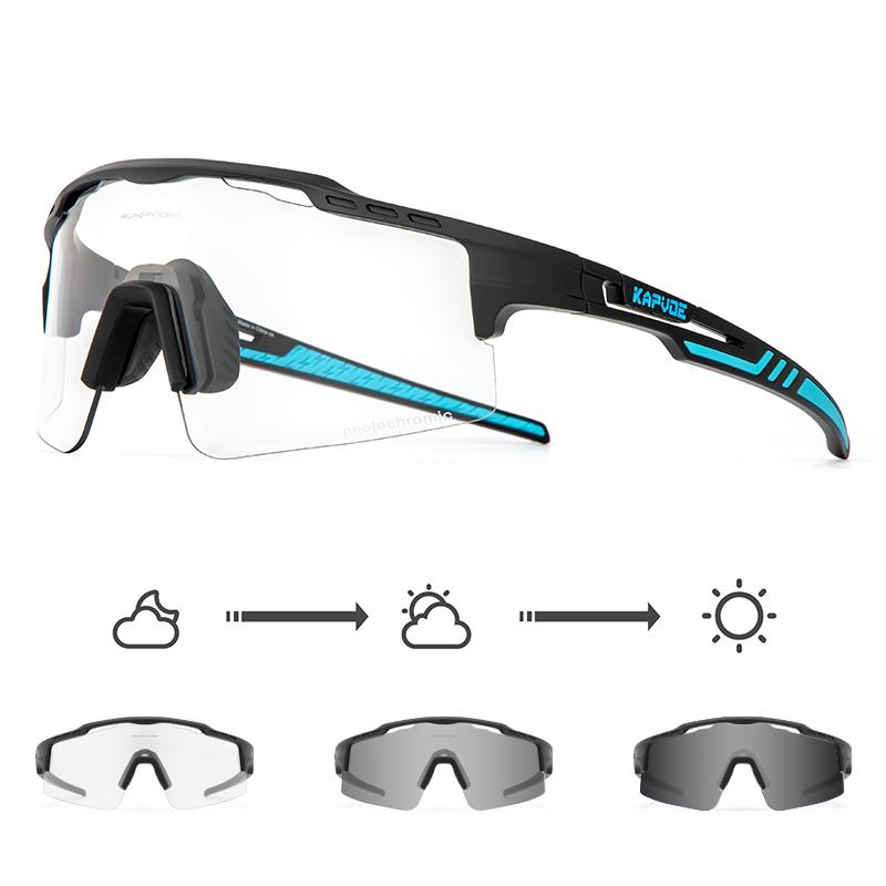 

Kapvoe Photochromic Cycling Glasses Sunglasses for Men Women Sport Speed Road Mtb Mountain Bike Bicycle Cycl Eyewear Goggle Photochromic-1lens