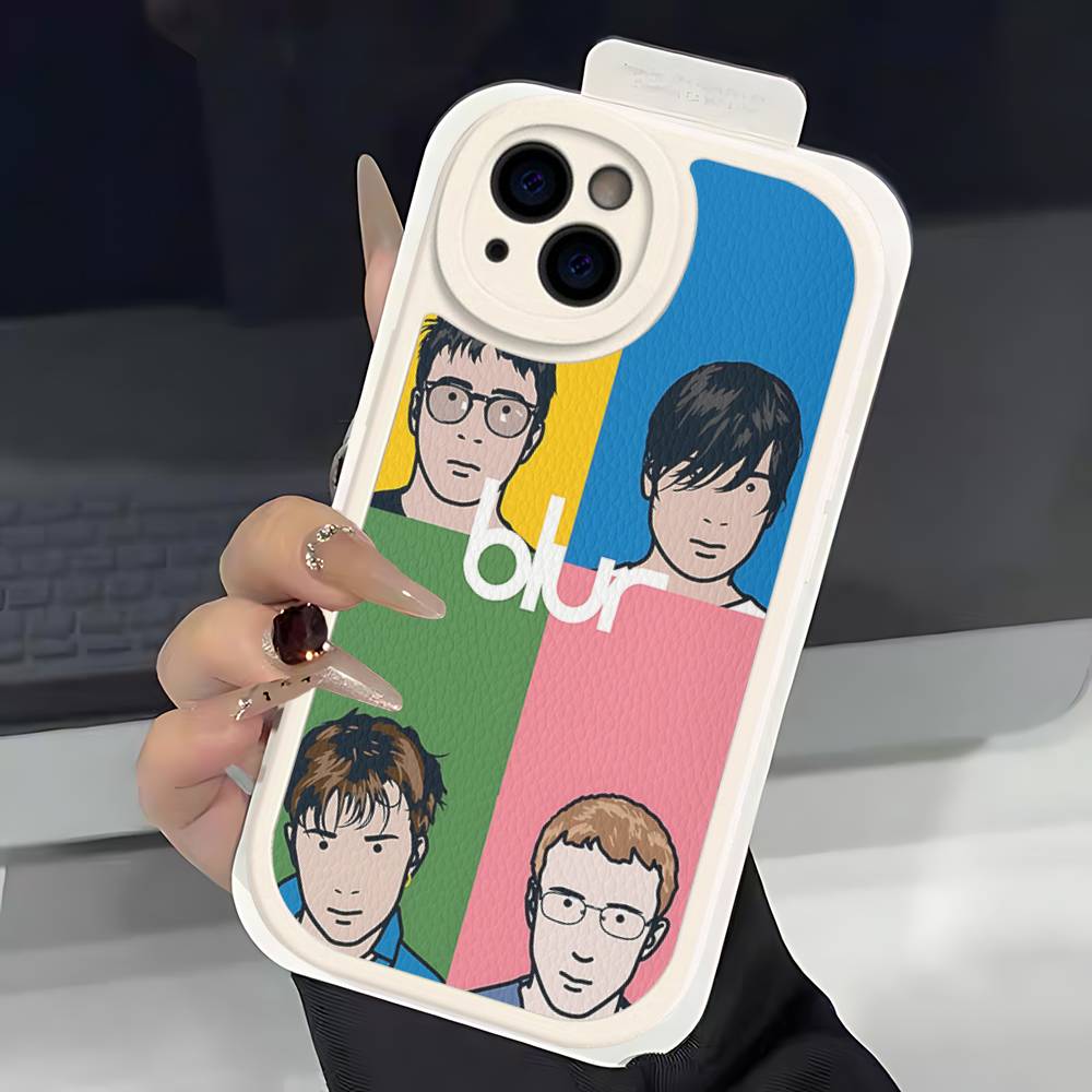 

Rock Band B-Blur For IPhone 16 15 14 13 12 11 Pro Max Plus Shockproof Leather Soft Phone Cover iphone X