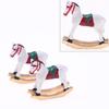 Hand Carved Miniature Christmas Wooden Horse Ornament Eco Friendly Safe Decor For Dollhouse Display