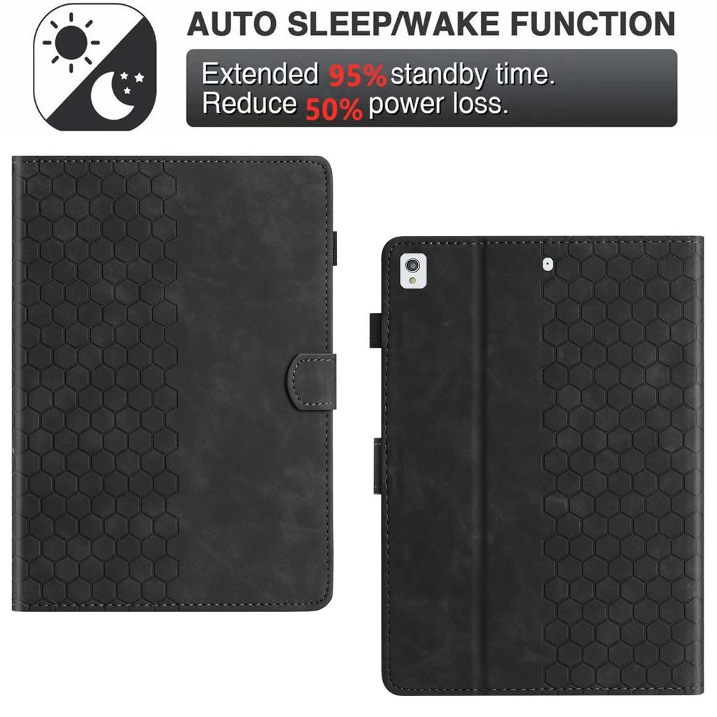 For Samsung Galaxy Tab A7 Lite 8.7-inch T220/T225 Case Honeycomb Printed Leather Tablet Cover with Card Slot